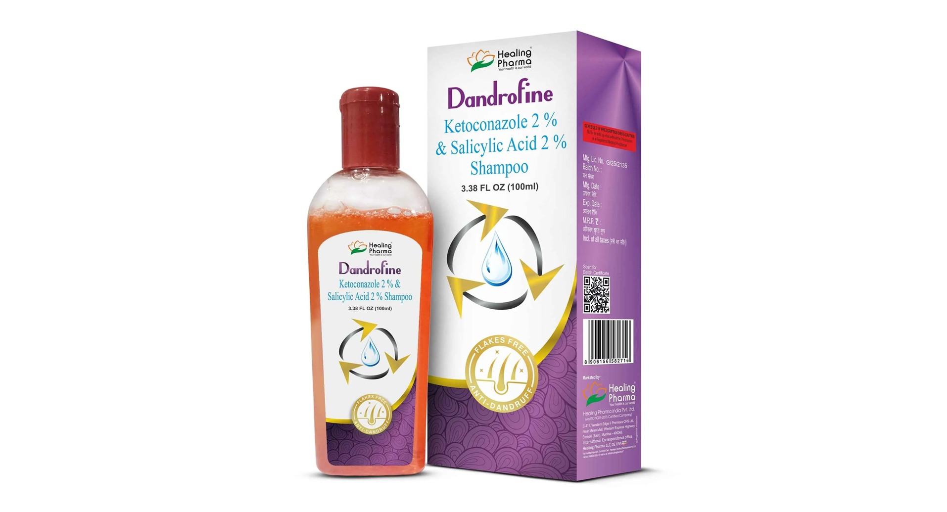 Healing Pharma Dandrofine Anti Dandruff Shampoo
