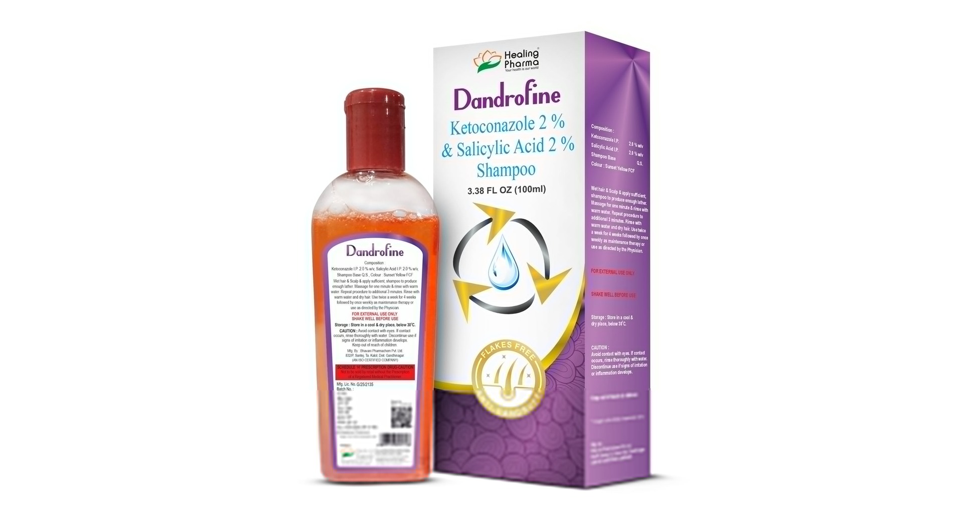 Healing Pharma Dandrofine Anti Dandruff Shampoo - Image 2
