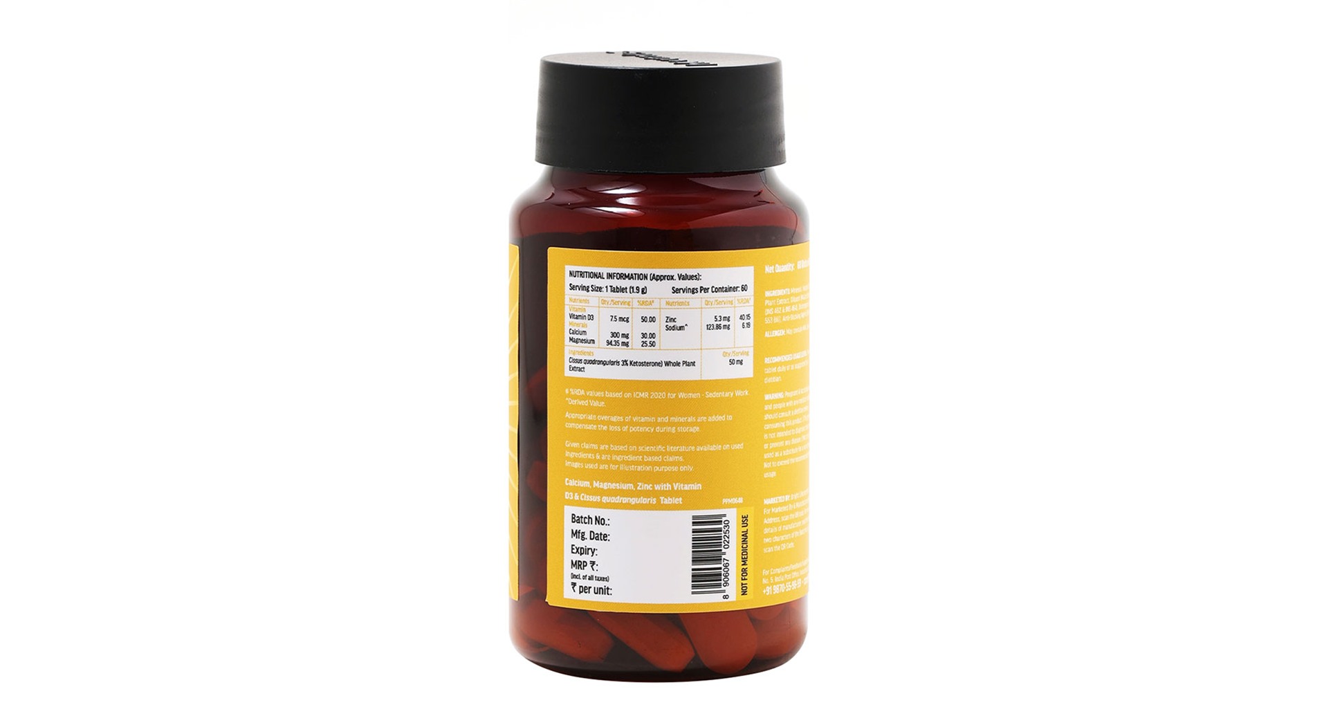 HK Vitals Calcium with Magnesium Zinc and Vitamin D3 - Image 3