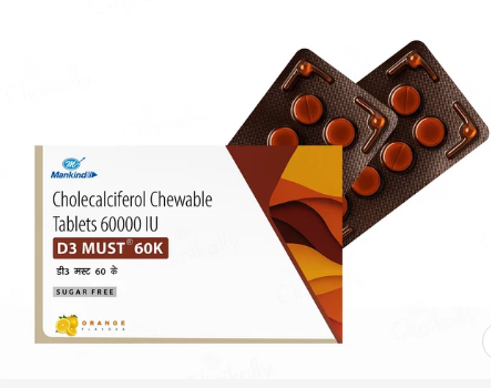 D3 Must 60K Sugar Free Chewable Tablet - Orange Flavour - Image 3