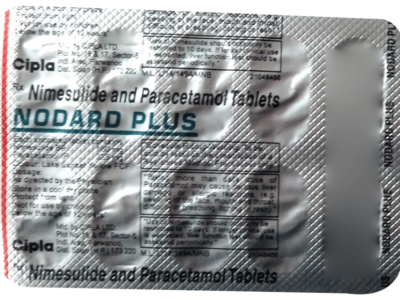 Nodard Plus Nimesulide Paracetamol tablets Cipla strip