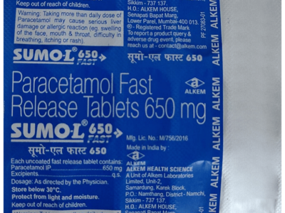 Sumo L 650 Fast Tablet product label