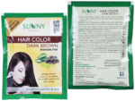 Sunny Herbals Hair Color Dark Brown Sachet front and back pack