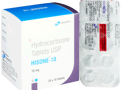 HISone 10 hydrocortisone tablets USP 10 mg Samarth carton front