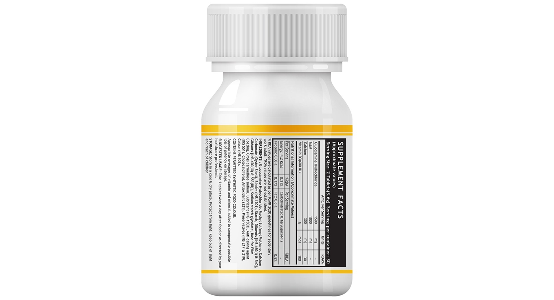 Inlife Glucosamine MSM with Calcium Vitamin D3 Tablet - Image 2