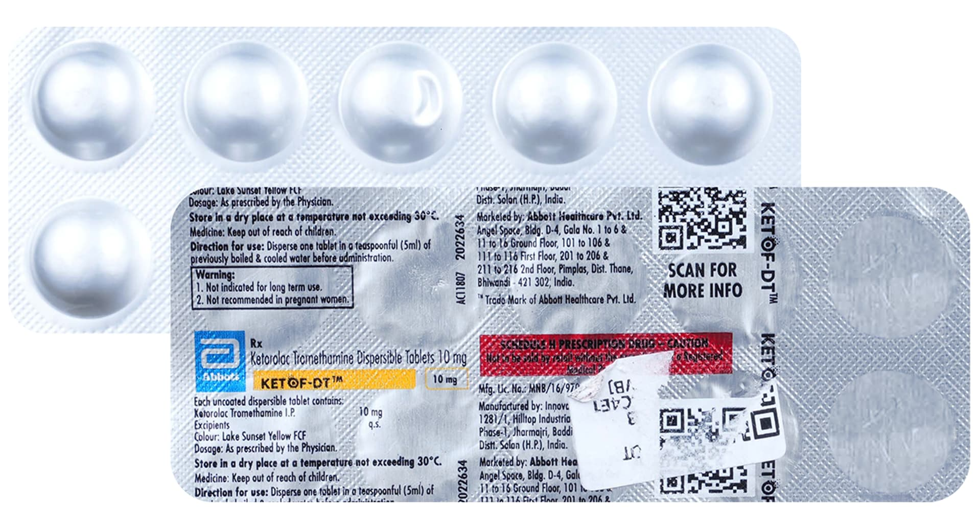 Ketof-DT Tablet Ketorolac 10mg pack