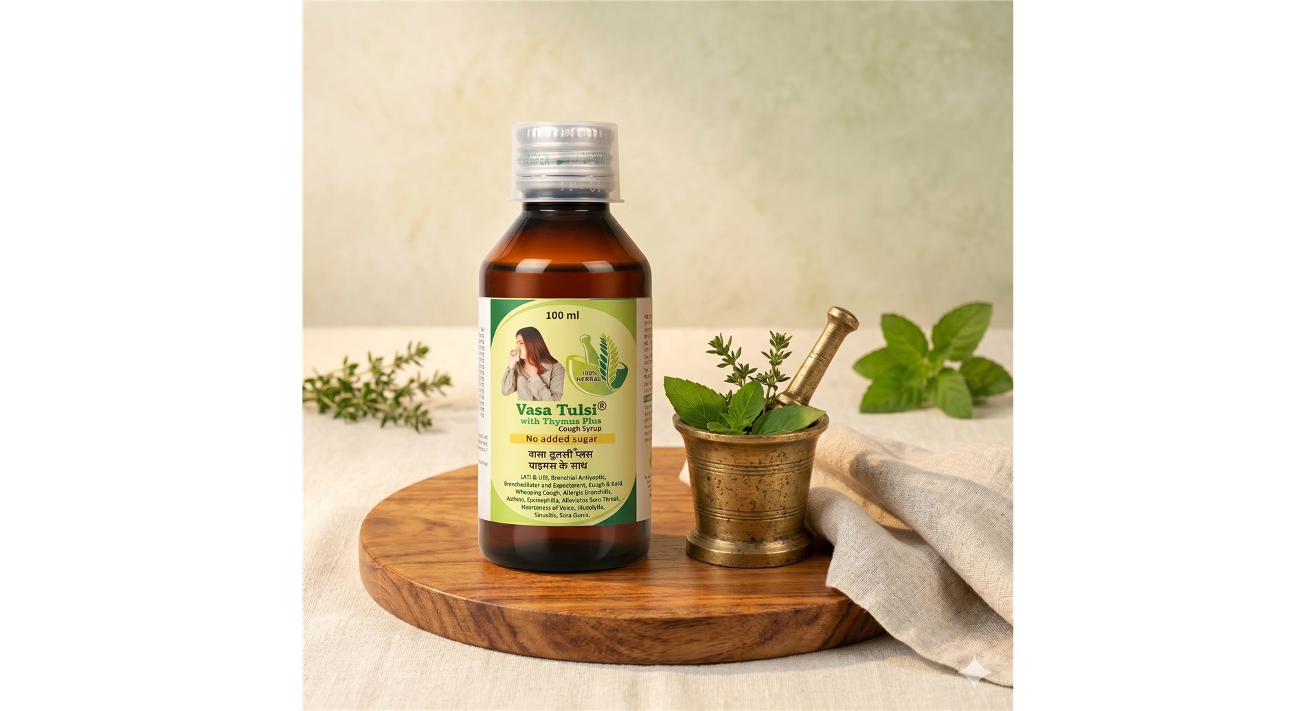 Lee's Vasa Tulsi with Thymus Plus Syrup Sugar Free - Image 2