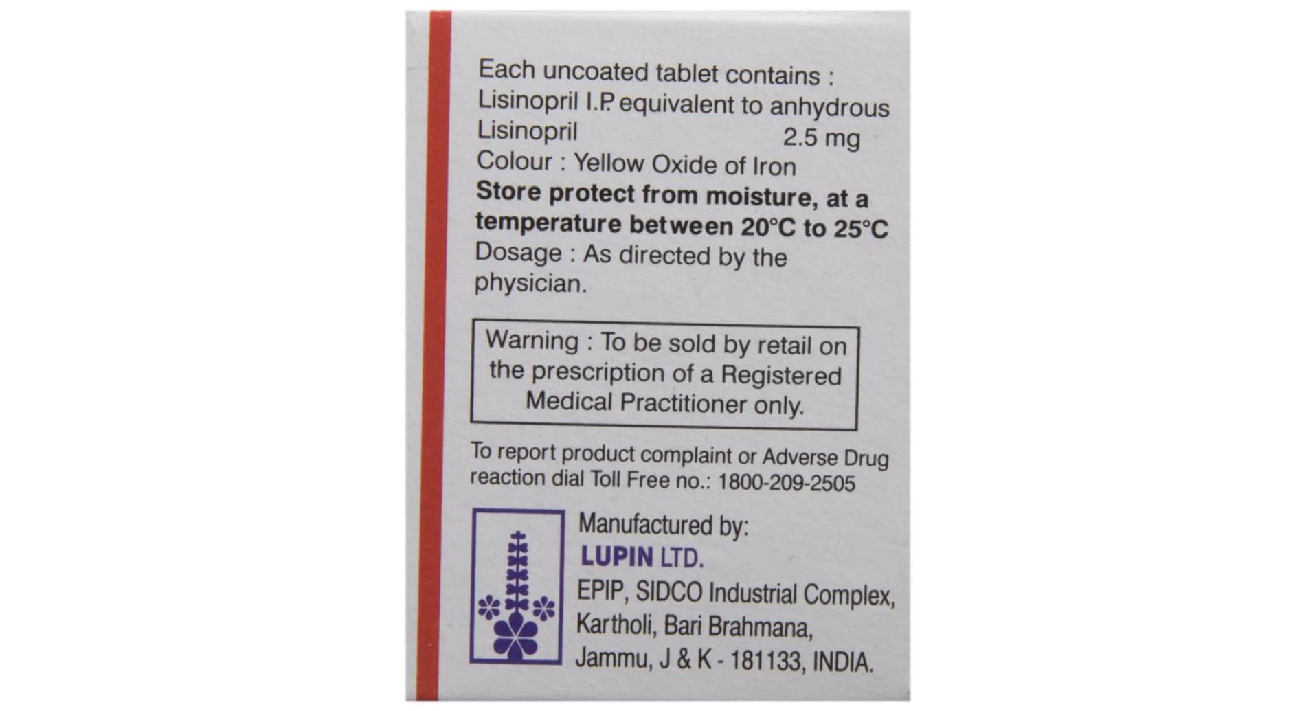 Lipril 2.5 Tablet - Image 3