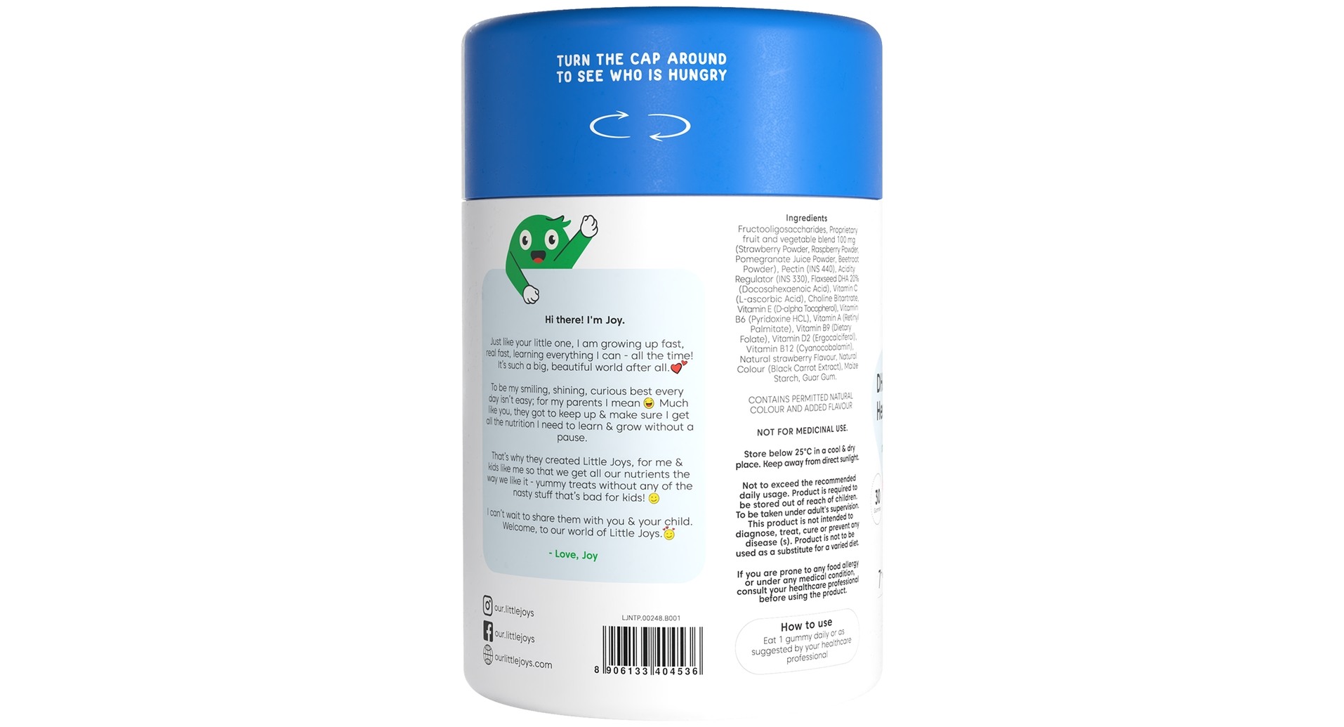 Little Joys DHA Brain Health Gummies for 7+ Years Natural Strawberry - Image 3