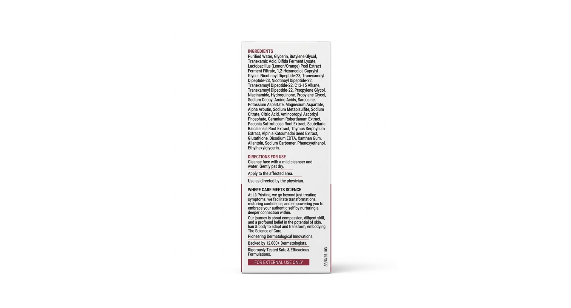 Melano TX Ultra HQ 4% Face Serum ingredients and directions
