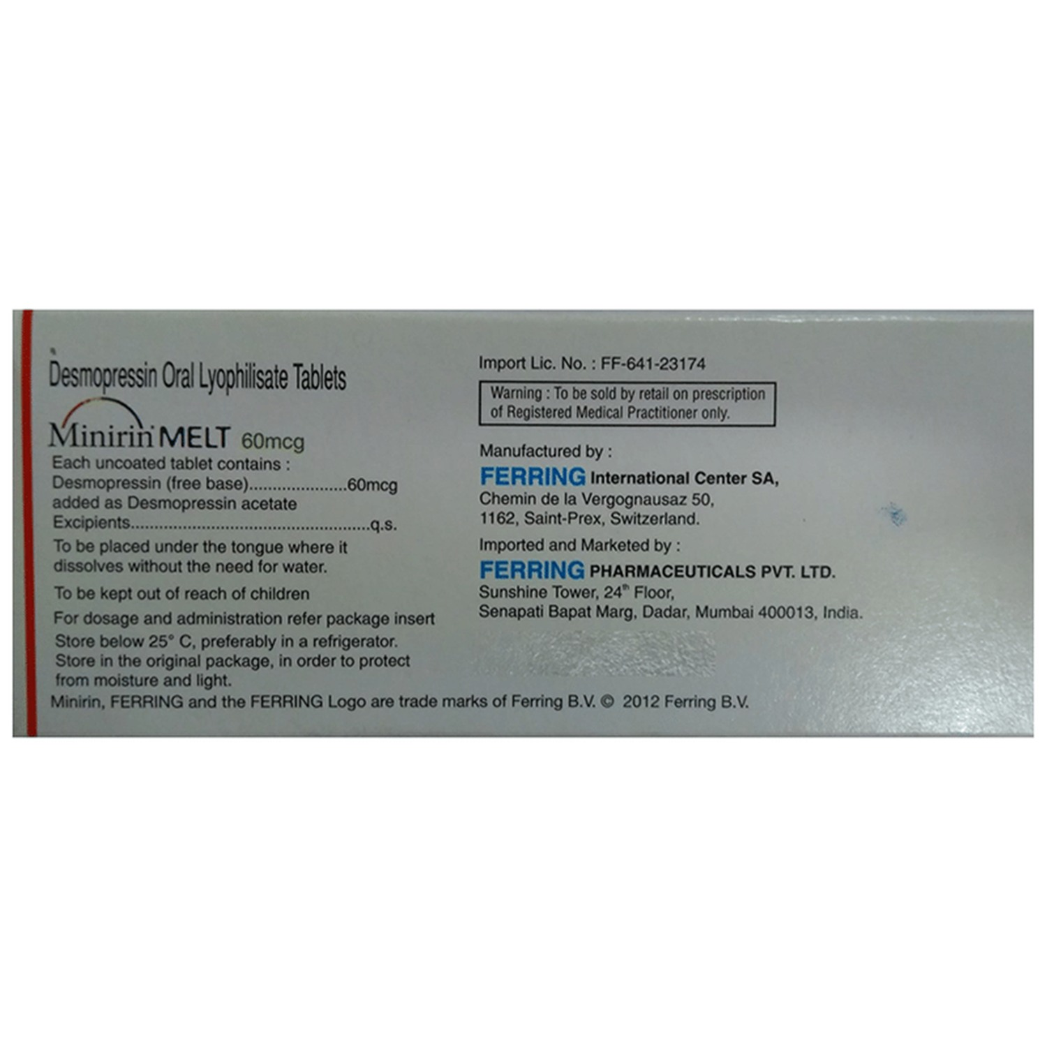 Minirin Melt 60mcg Tablet MD - Image 2