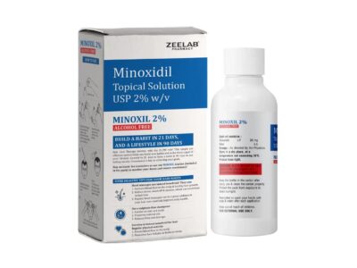 Minoxil 2% Alcohol Free Solution box side panels with composition and caution label