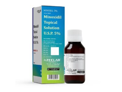 Minoxil 5% Topical Solution back label with composition