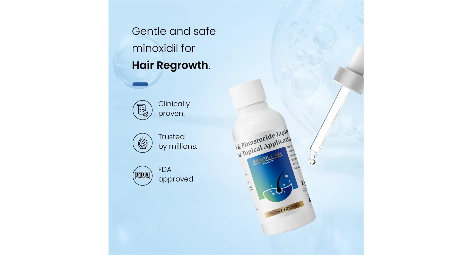 Minoxil F 10% Topical Solution clinically proven for hair regrowth