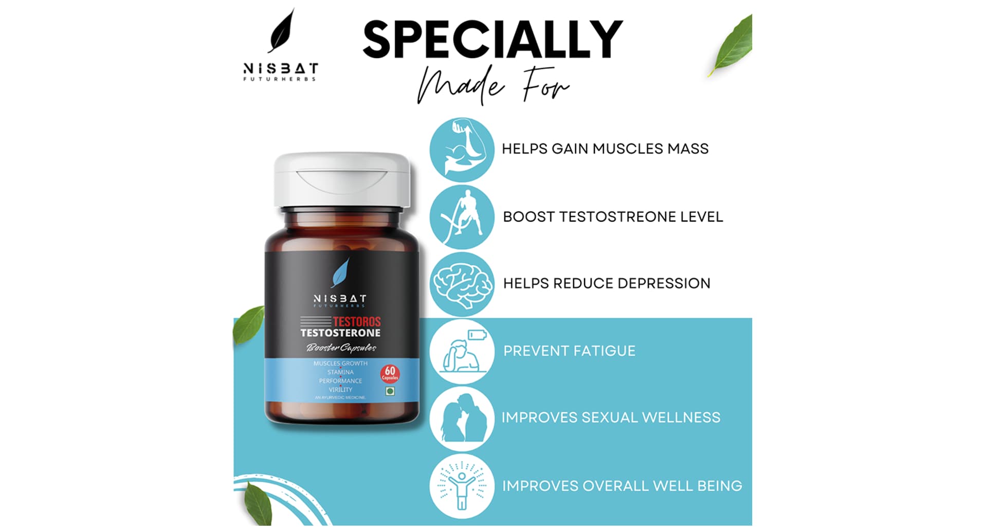 Nisbat Futurherbs Testoros Testosterone Booster Capsule - Image 5
