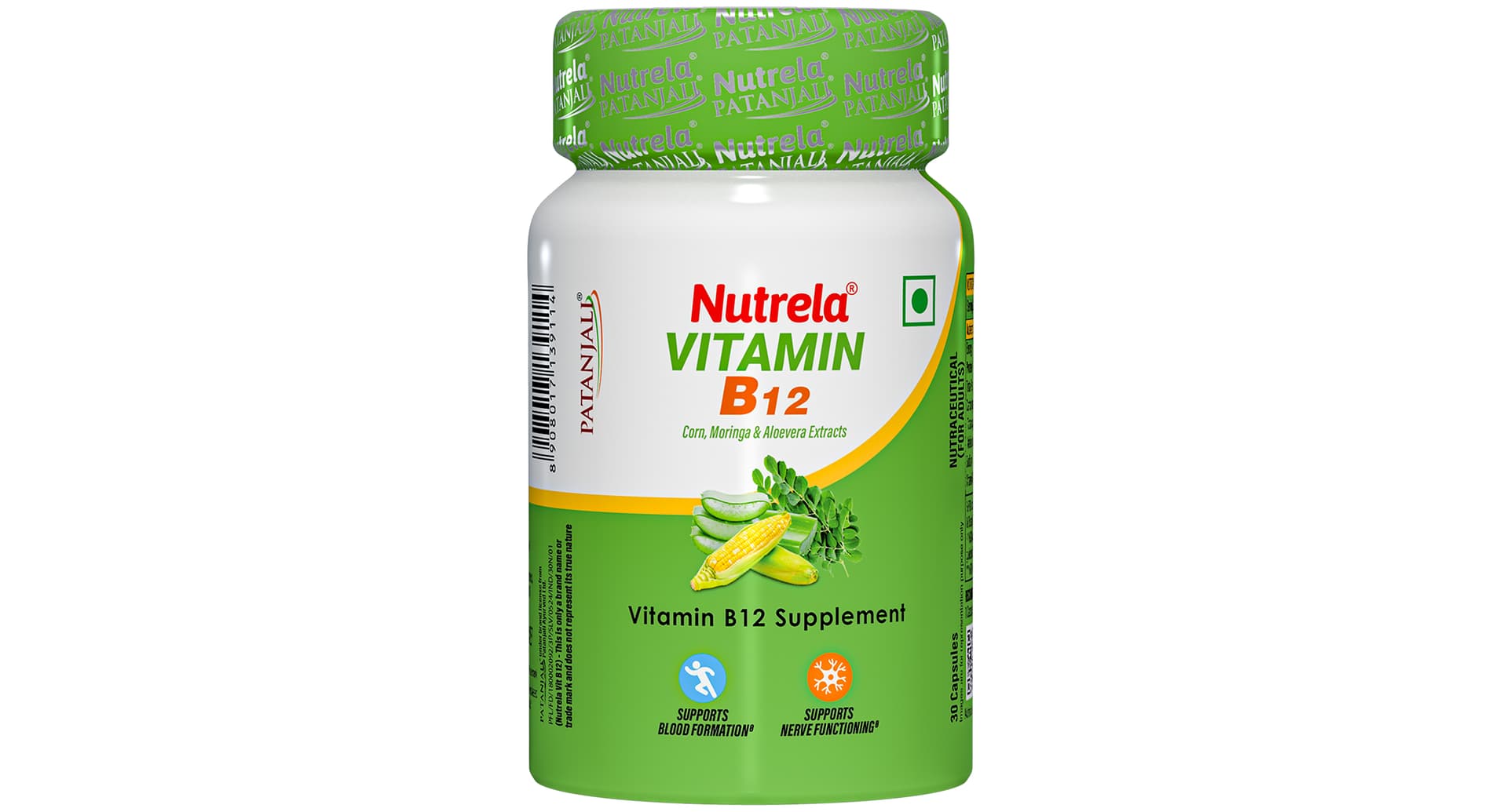 Patanjali Nutrela Vitamin B12 Capsule bottle