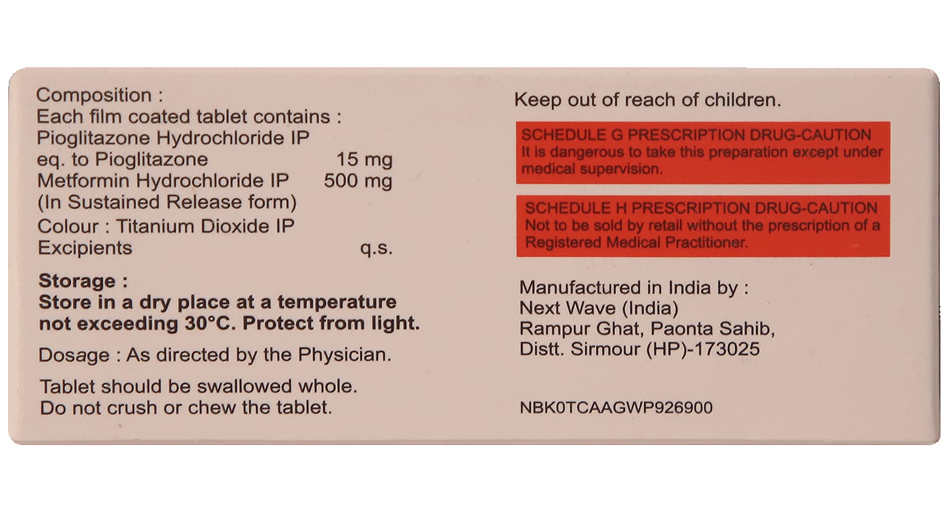 Piohope-M 15 Tablet SR - Image 3