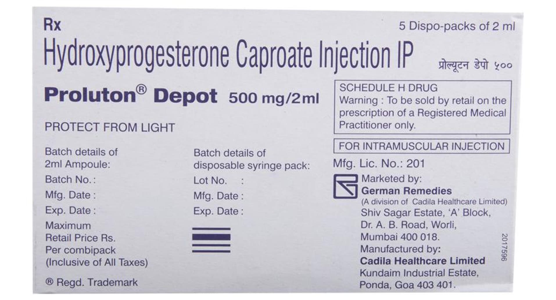 Proluton Depot 500mg/2ml Injection - Image 2