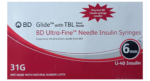 BD Glide insulin syringe with ultra-fine needle 31G 6mm