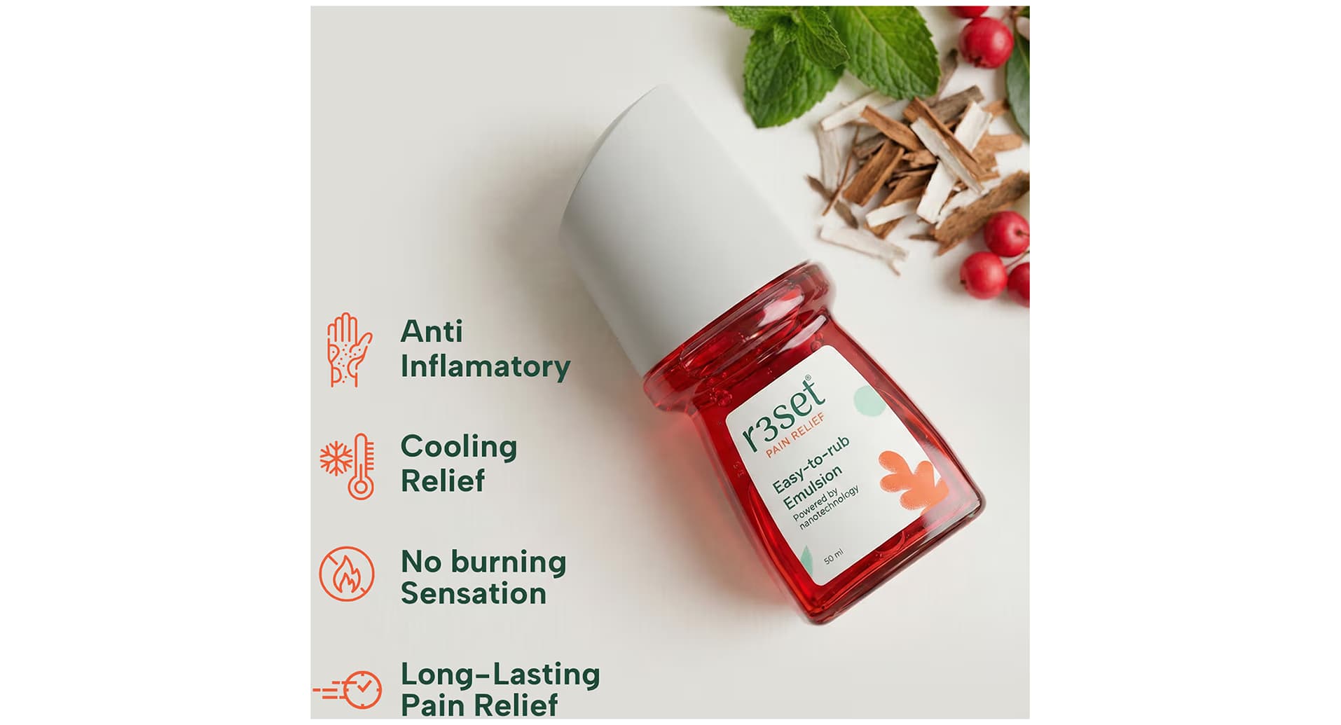 R3SET Instant Pain Relief Nanotech Emulsion - Image 4