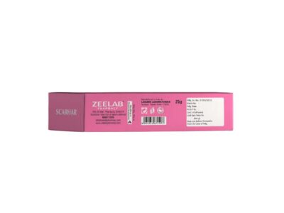 Scarhar Silicone Gel back panel with manufacturing and composition details