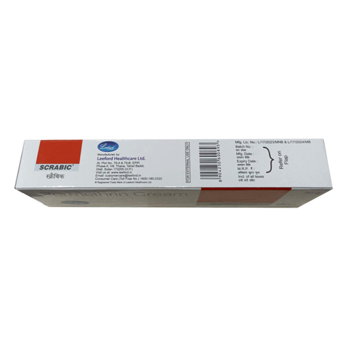 Scrabic 5% Cream Leeford Healthcare pack details