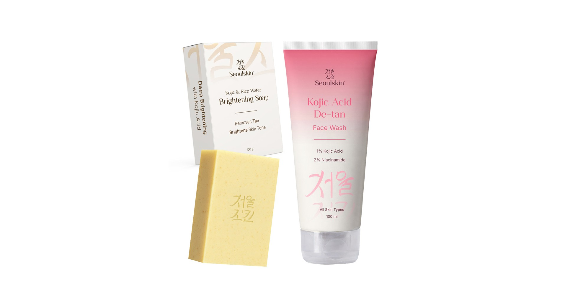 Seoulskin Kojic Acid Brightening Cleanse Duo soap and face wash