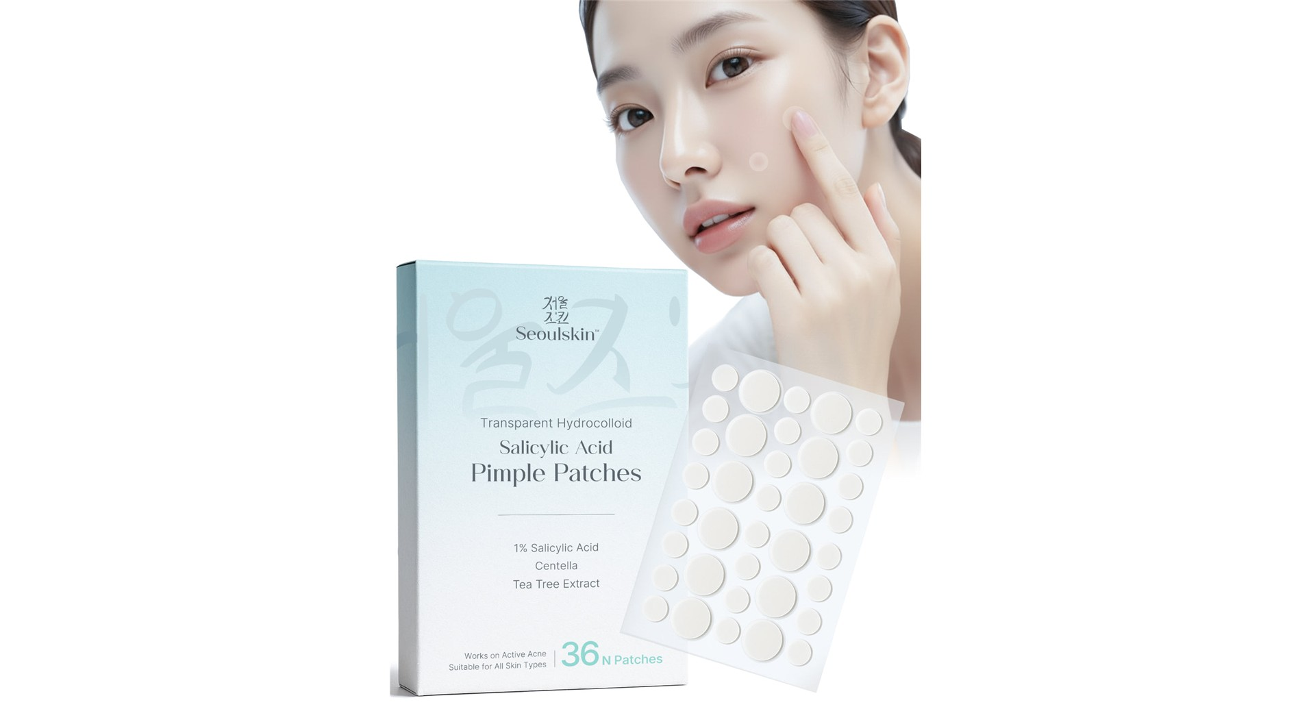 Seoulskin Salicylic Acid Pimple Patches 36-count box