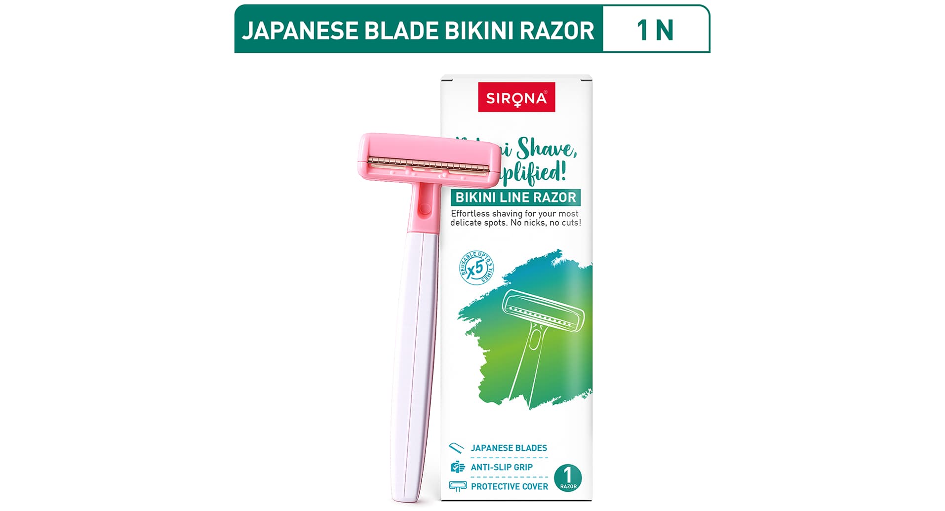 Sirona Reusable Bikini Hair Removal Razor for Women - Image 3