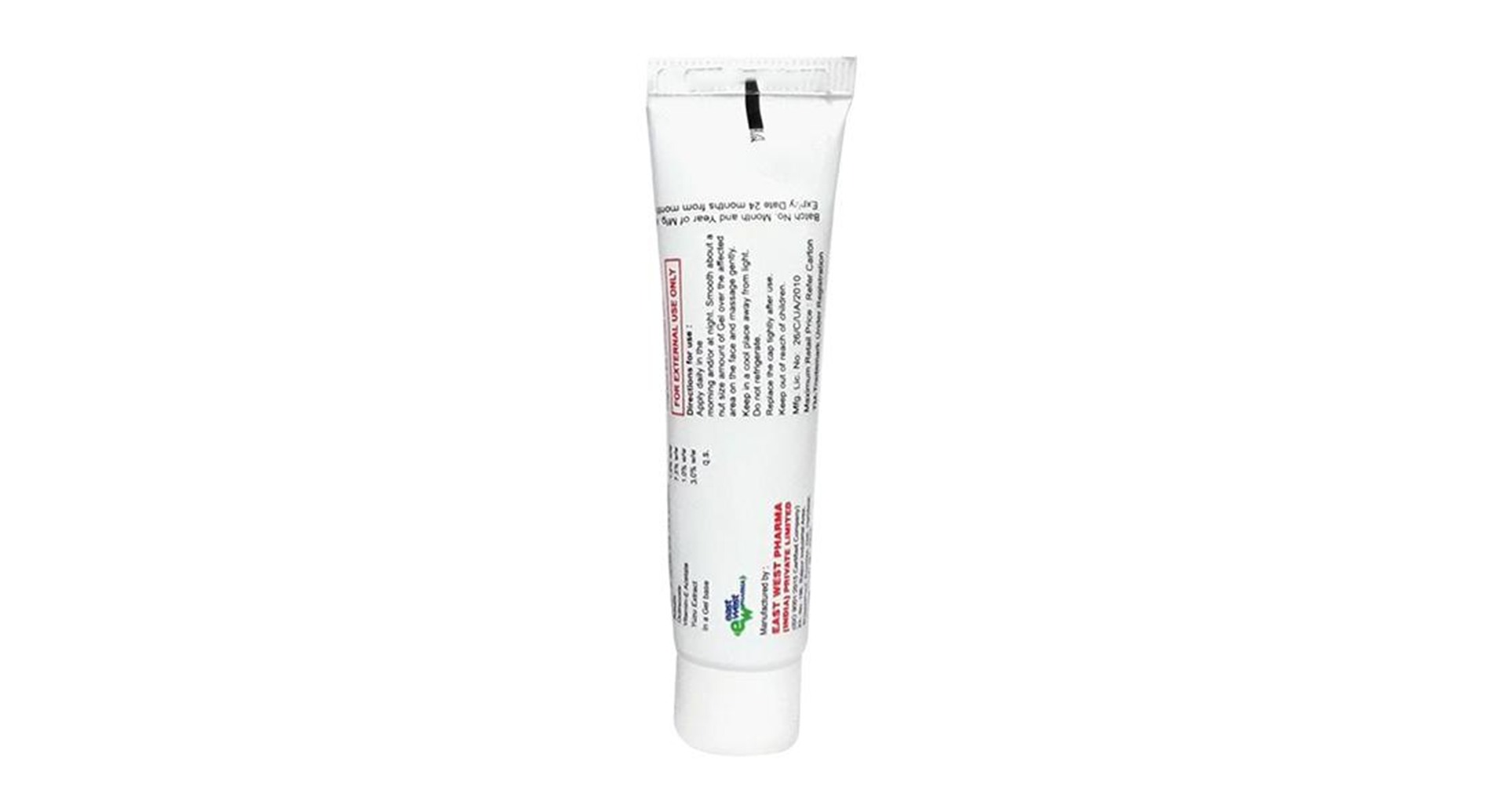Skinsure Plus Gel box back panel with directions and manufacturer details
