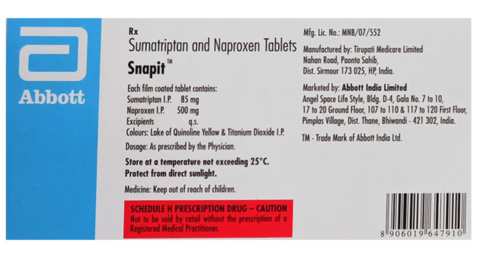 Snapit 85mg/500mg Tablet - Image 2