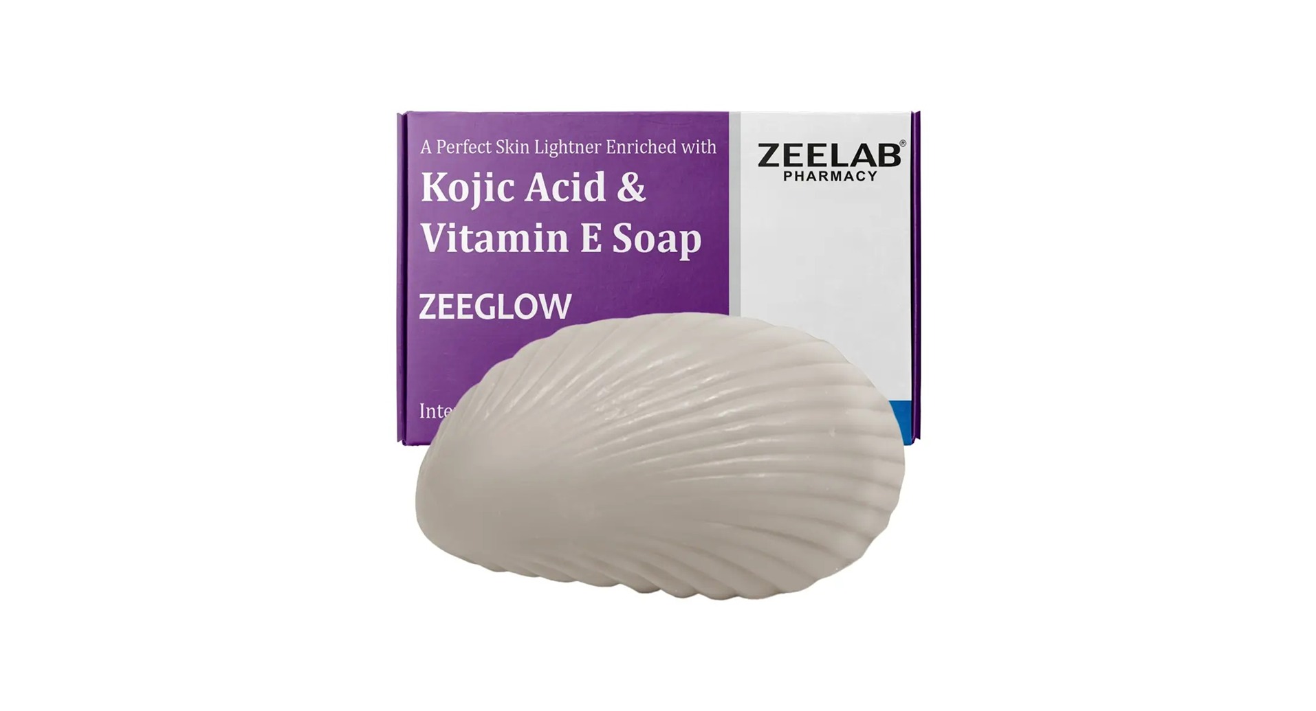 Zeeglow Kojic Acid and Vitamin E Soap 75gm box and bar