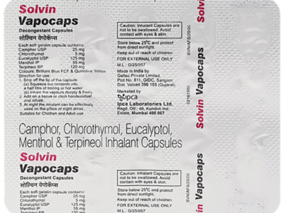 Solvin Vapocaps Composition Label