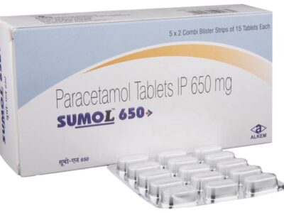Sumo-L 650 Tablet box angled with blister strip