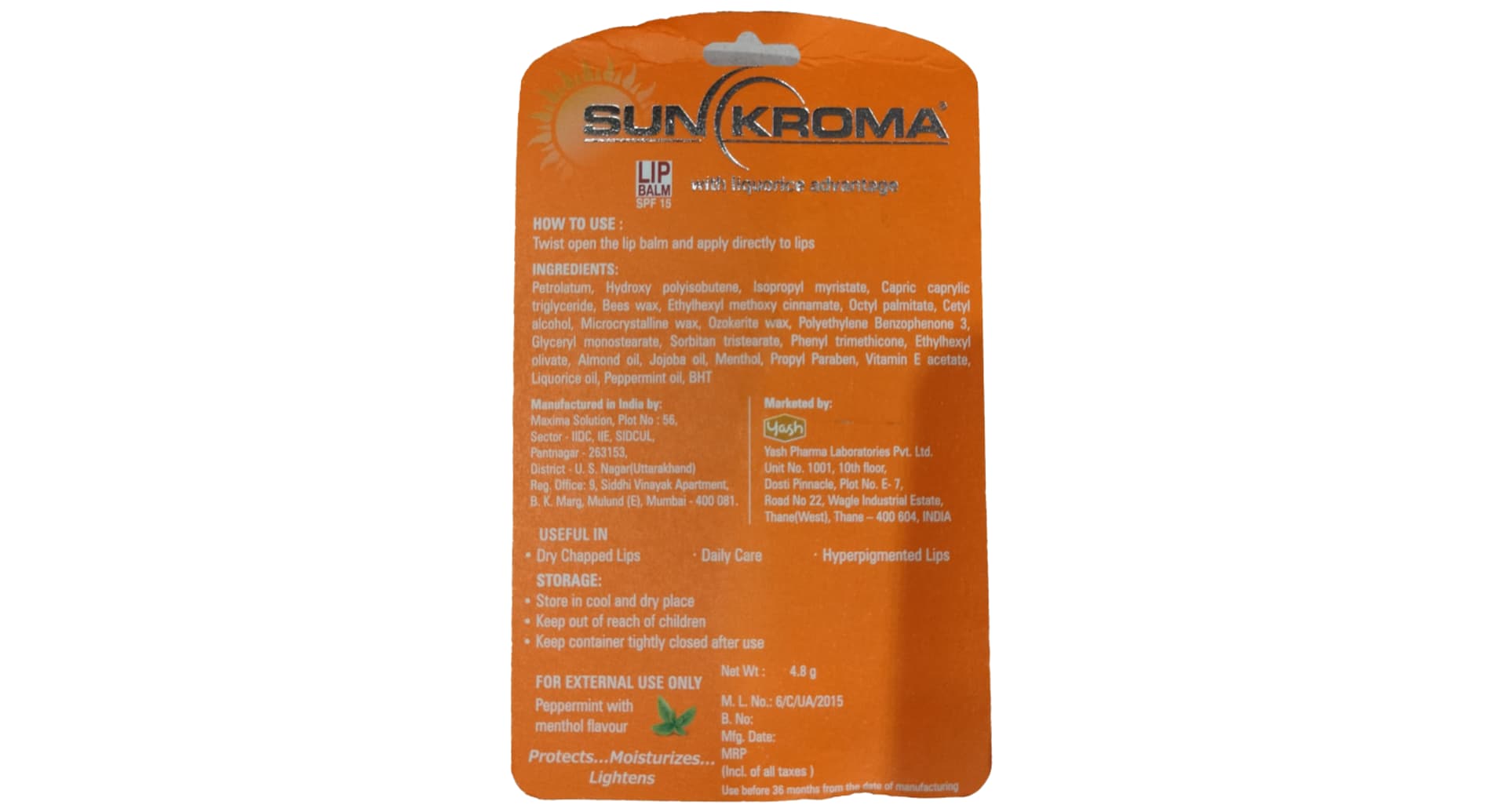 Sunkroma SPF 15 Lip Balm with Liquorice - Image 2