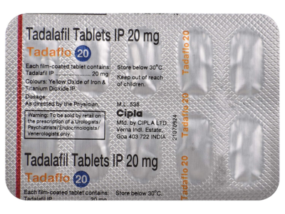 Tadaflo 20 mg Tadalafil tablet by Cipla
