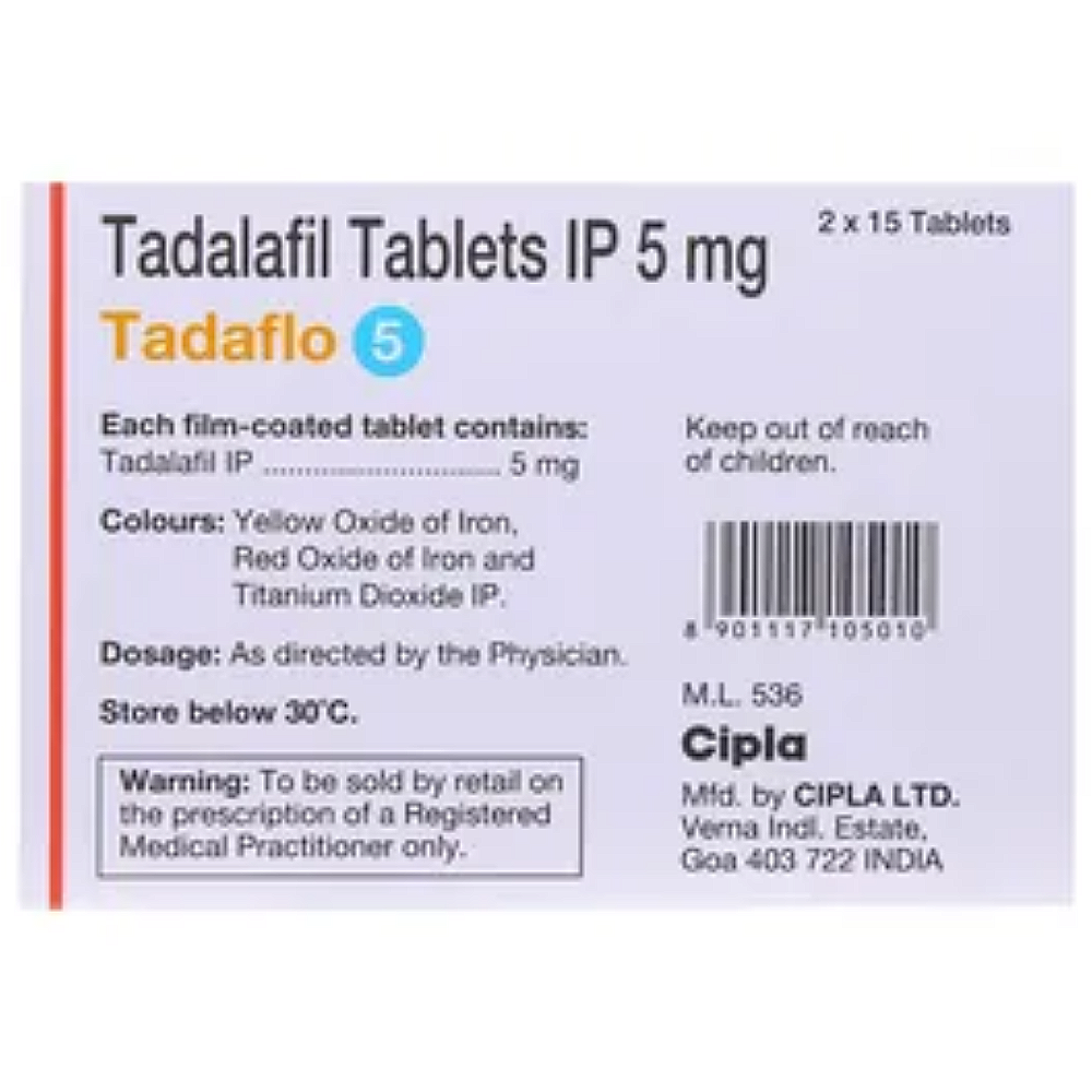 Tadaflo 5 mg Tadalafil tablet by Cipla