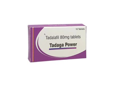 Tadaga Power 80 Mg Tablet box front, Tadalafil 80mg, 10 tablets