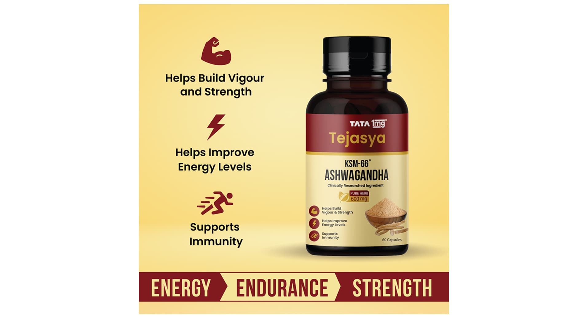 Tejasya Ashwagandha KSM-66 Capsules 600mg - Image 2