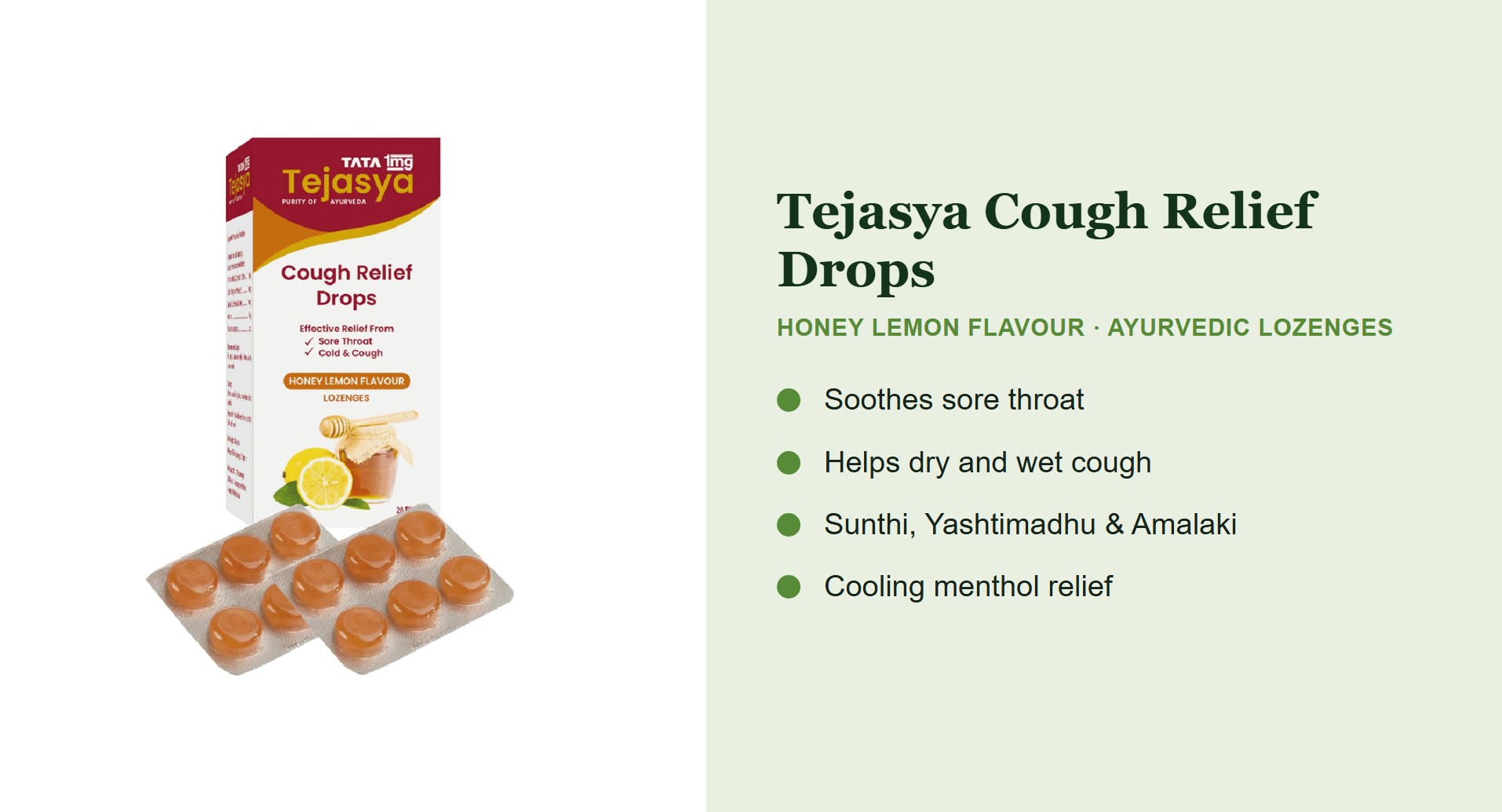 Tejasya Cough Relief Drops Honey Lemon - Image 3