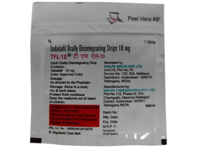 TFL-10 Tadalafil Orally Disintegrating Strip sachet composition details