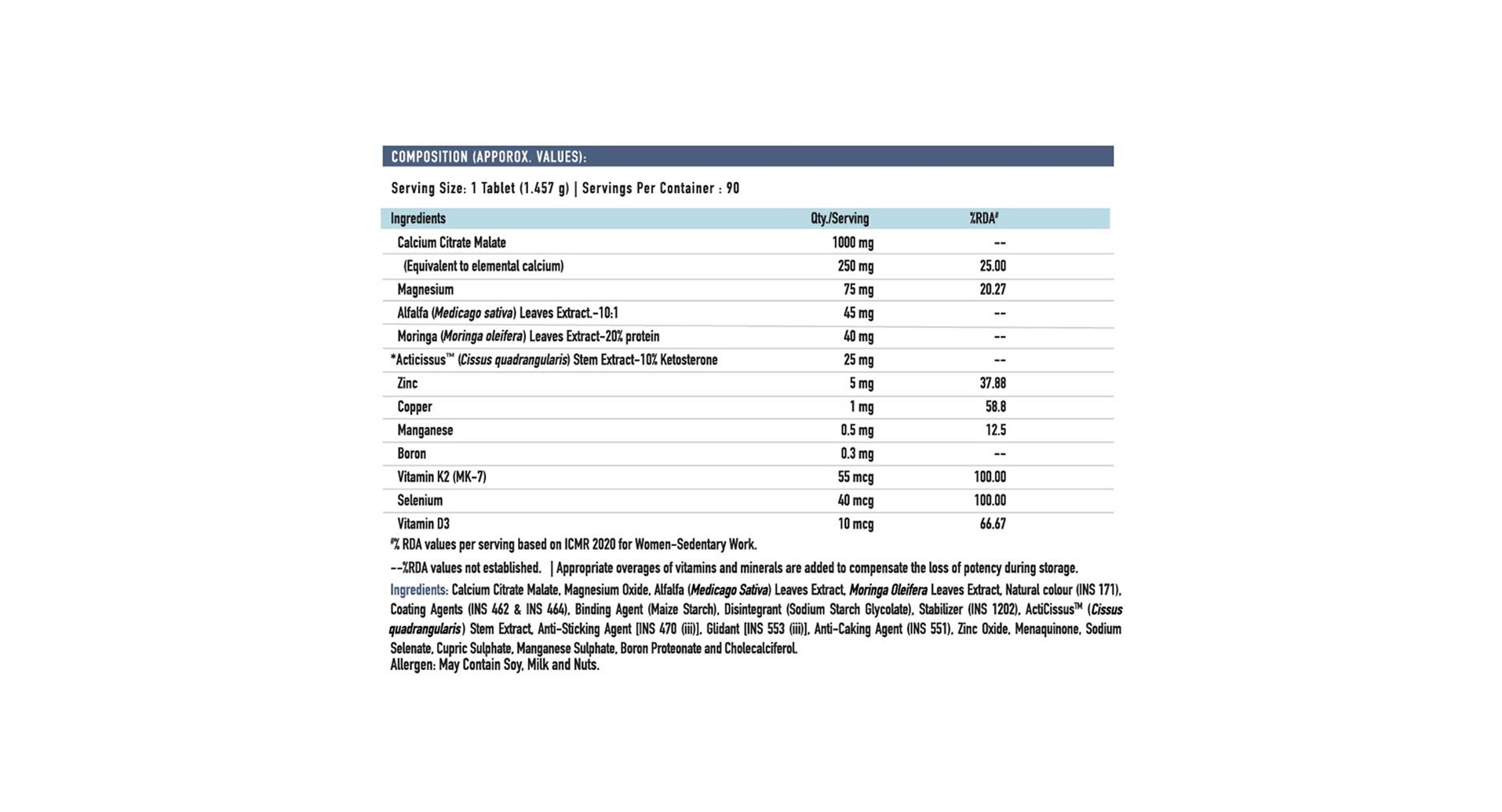 TrueBasics Advance Calcium with Vitamin D3 and K2-MK7 - Image 5