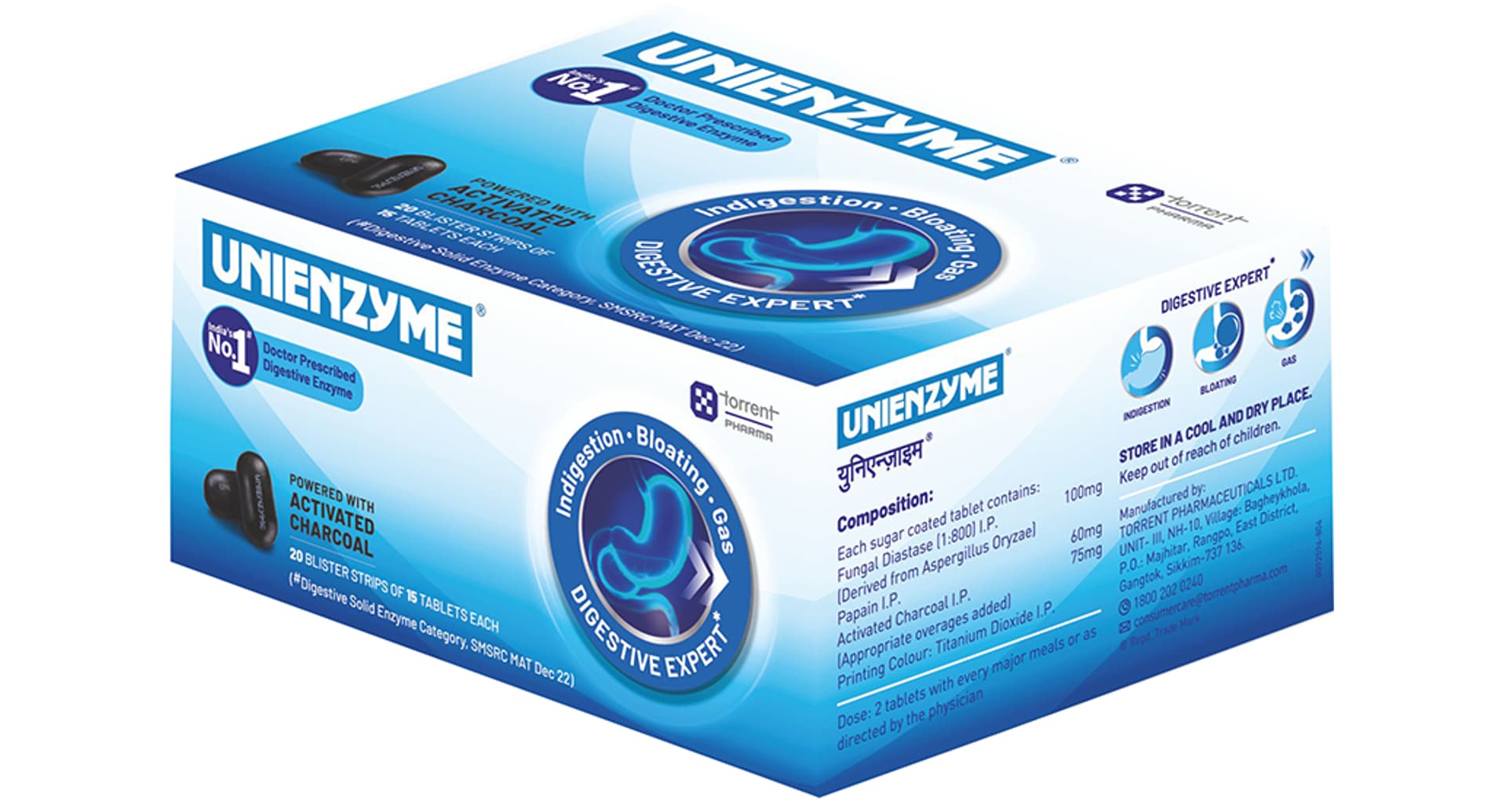 Unienzyme Tablet with Activated Charcoal