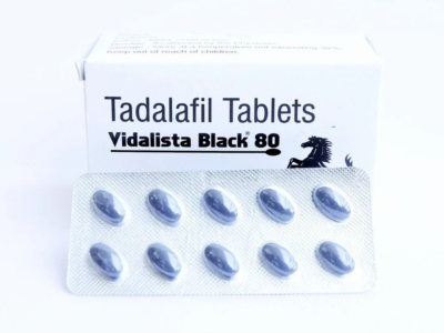 Vidalista Black 80 Mg Tablet Tadalafil 80mg box and blister strip