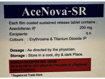 AceNova-SR 200mg Tablet pack side view
