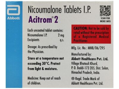 Acitrom 2mg Tablet pack front view