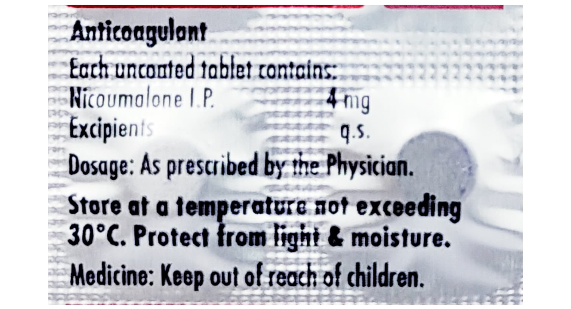 Acitrom 4mg Tablet pack side view