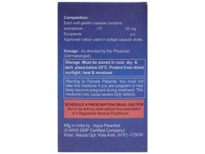 Acnetoin-I 20mg Capsule pack side view