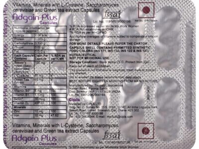 Adgain Plus Capsules pack side view