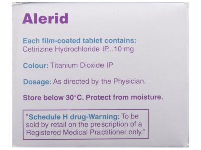 Alerid 10mg Tablet pack side view
